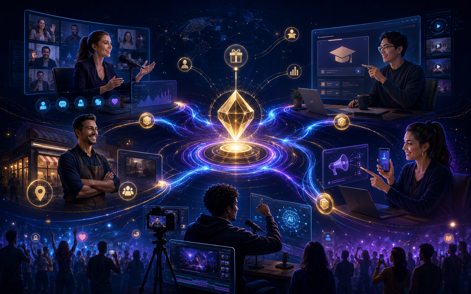 PMN campaign use cases connected through one growth network.