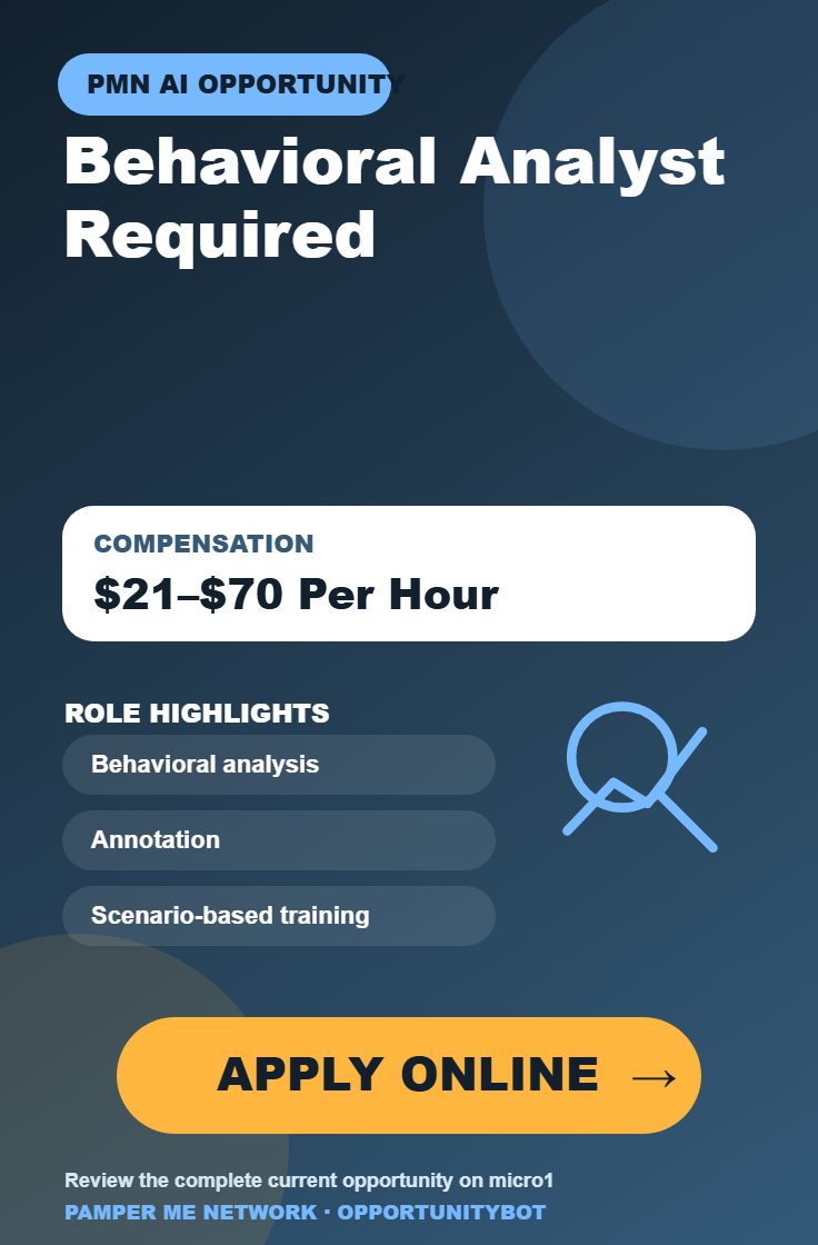 Behavioral Analyst Required - Compensation: $21–$70 Per Hour - Apply Online