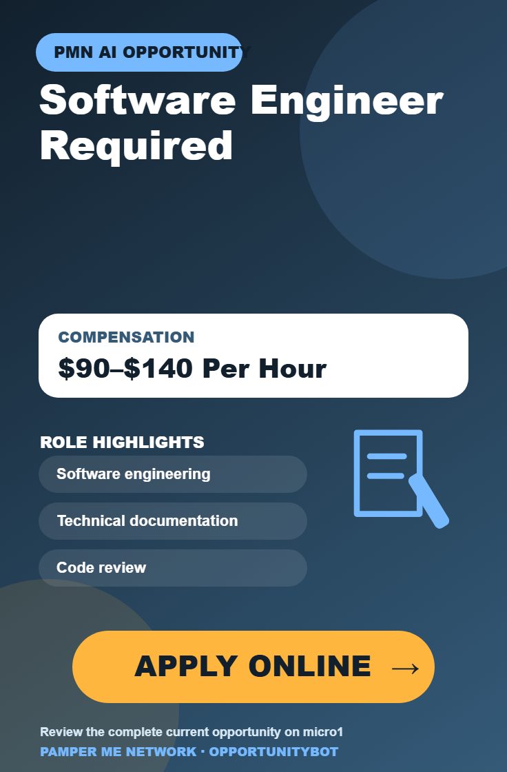 Software Engineer Required - Compensation: $90–$140 Per Hour - Apply Online