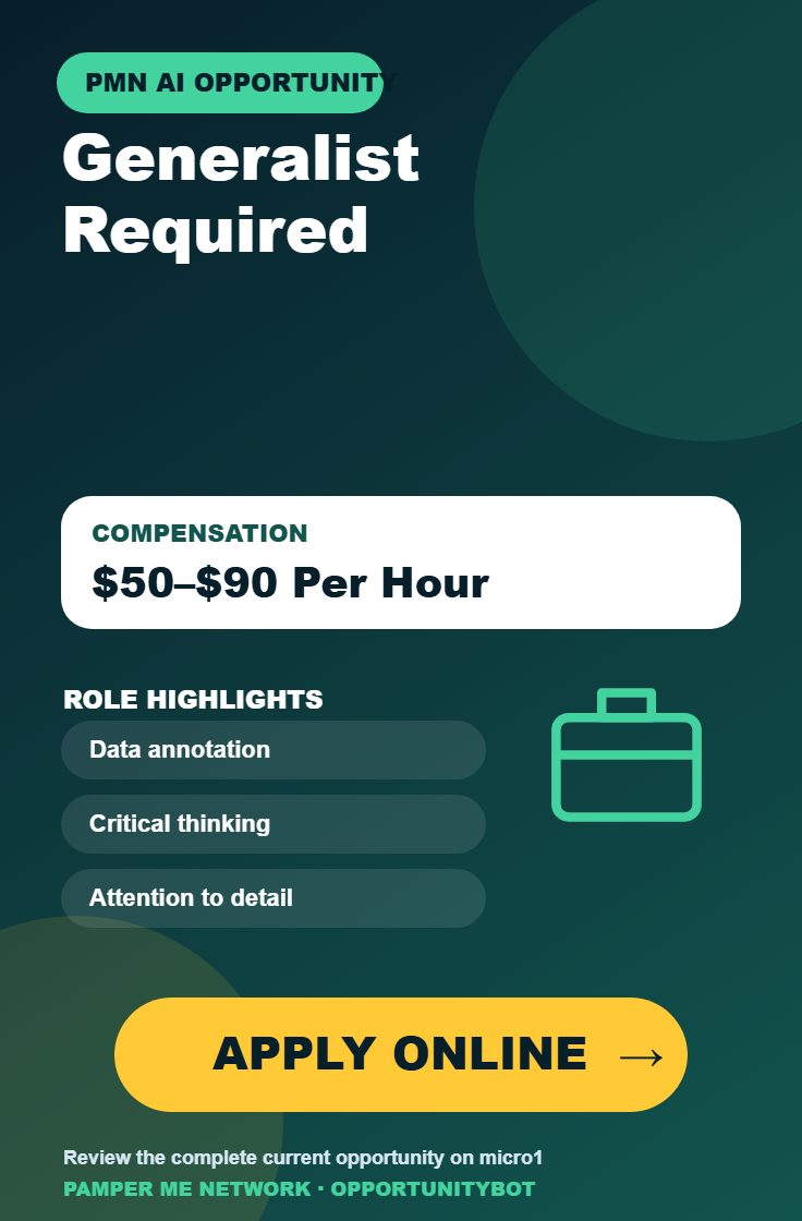 Generalist Required - Compensation: $50–$90 Per Hour - Apply Online