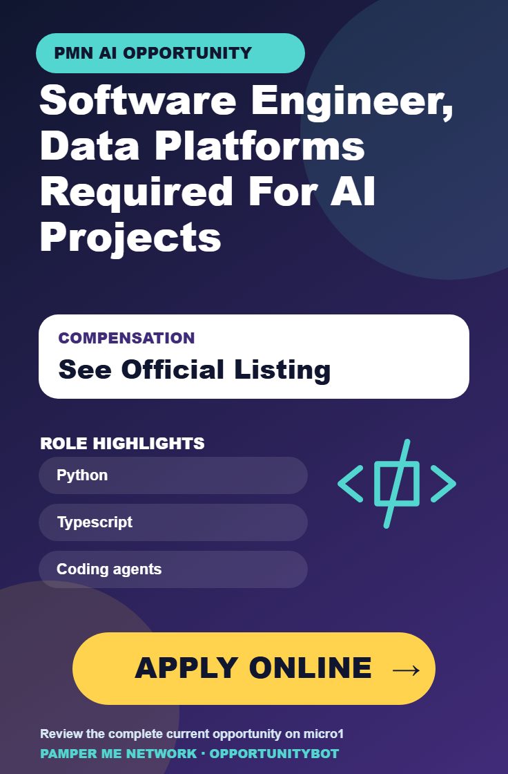 Software Engineer, Data Platforms Required For AI Projects - Apply Online