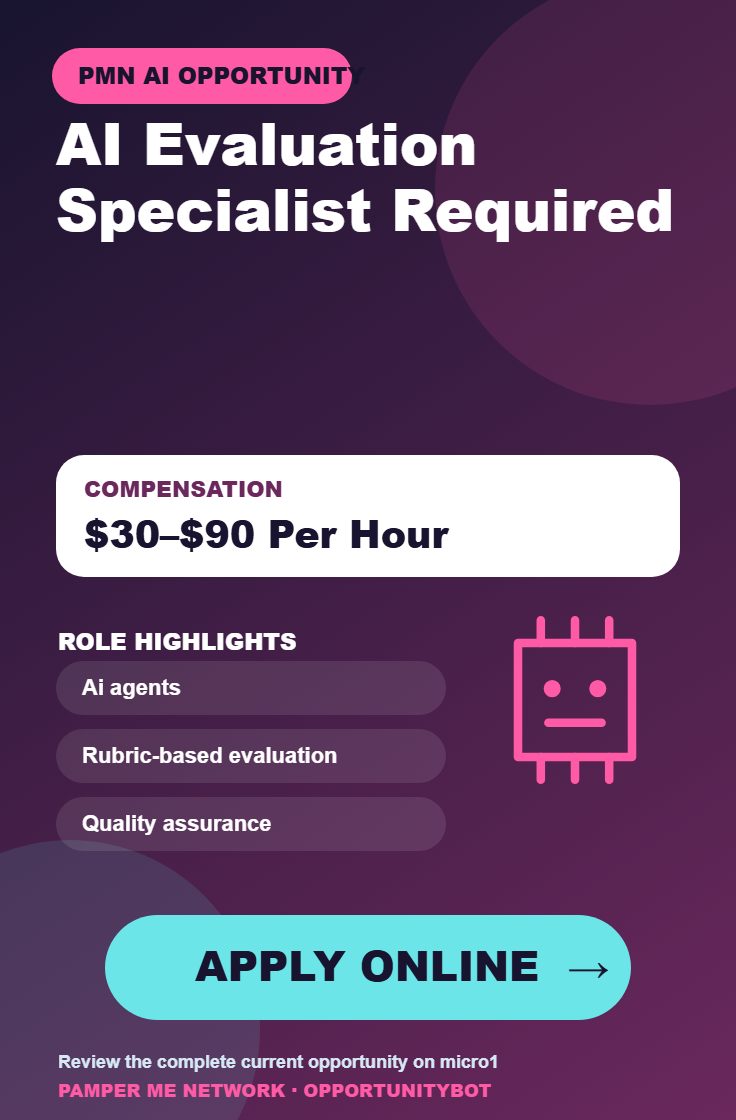 AI Evaluation Specialist Required - Compensation: $30–$90 Per Hour - Apply Online