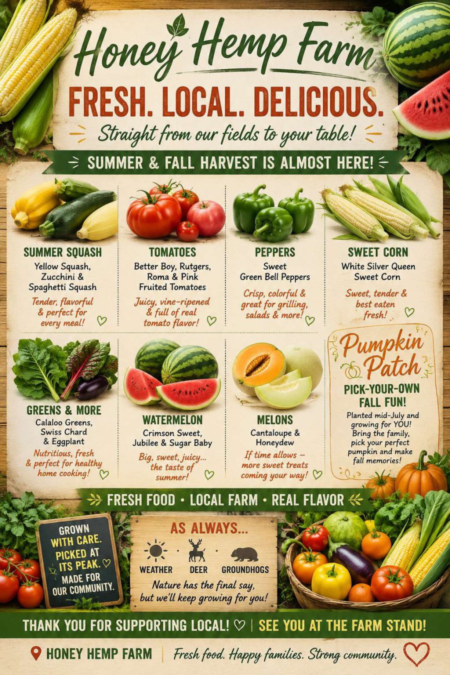 Honey Hemp Farm – Summer & Fall Fresh Harvest Preview