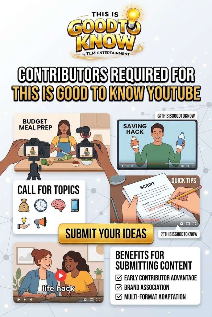 Contributors Required For Good To Know Youtube Channel