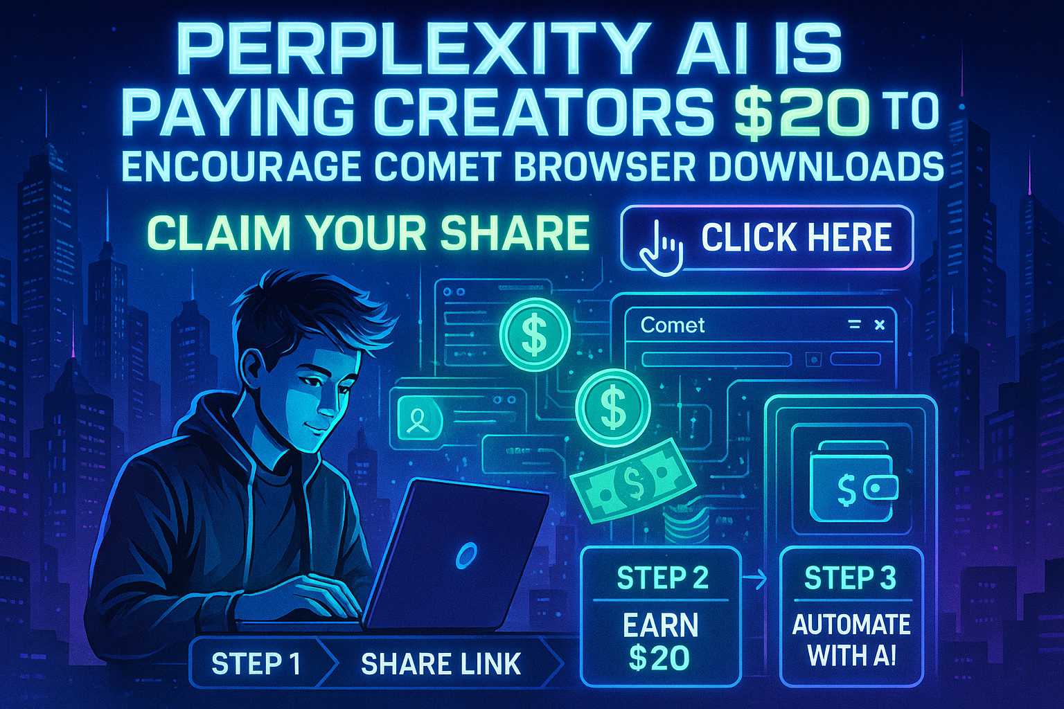 Perplexity AI Is Paying Creators $20 To Encourage Comet Browser Downloads