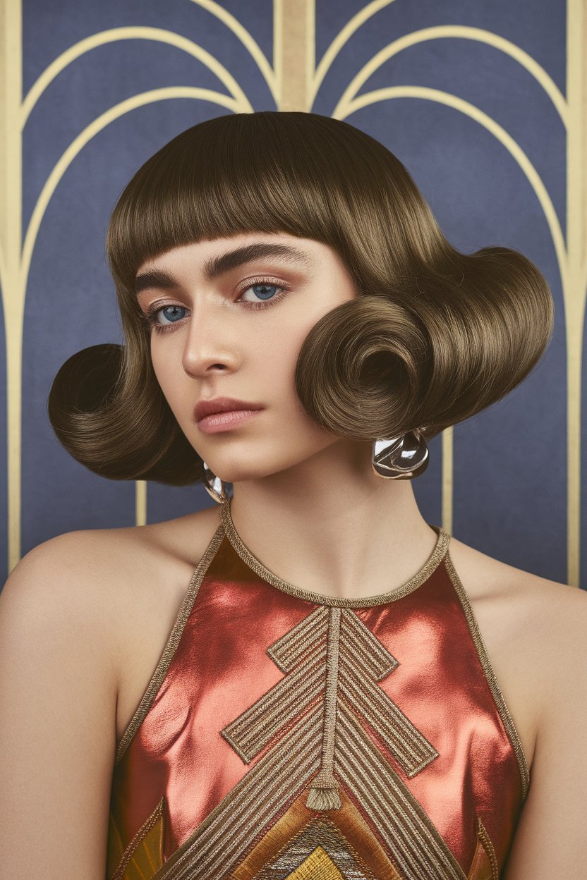 Effortless 20s Vibes ✨: Chic Hair, Big Earrings & Dress