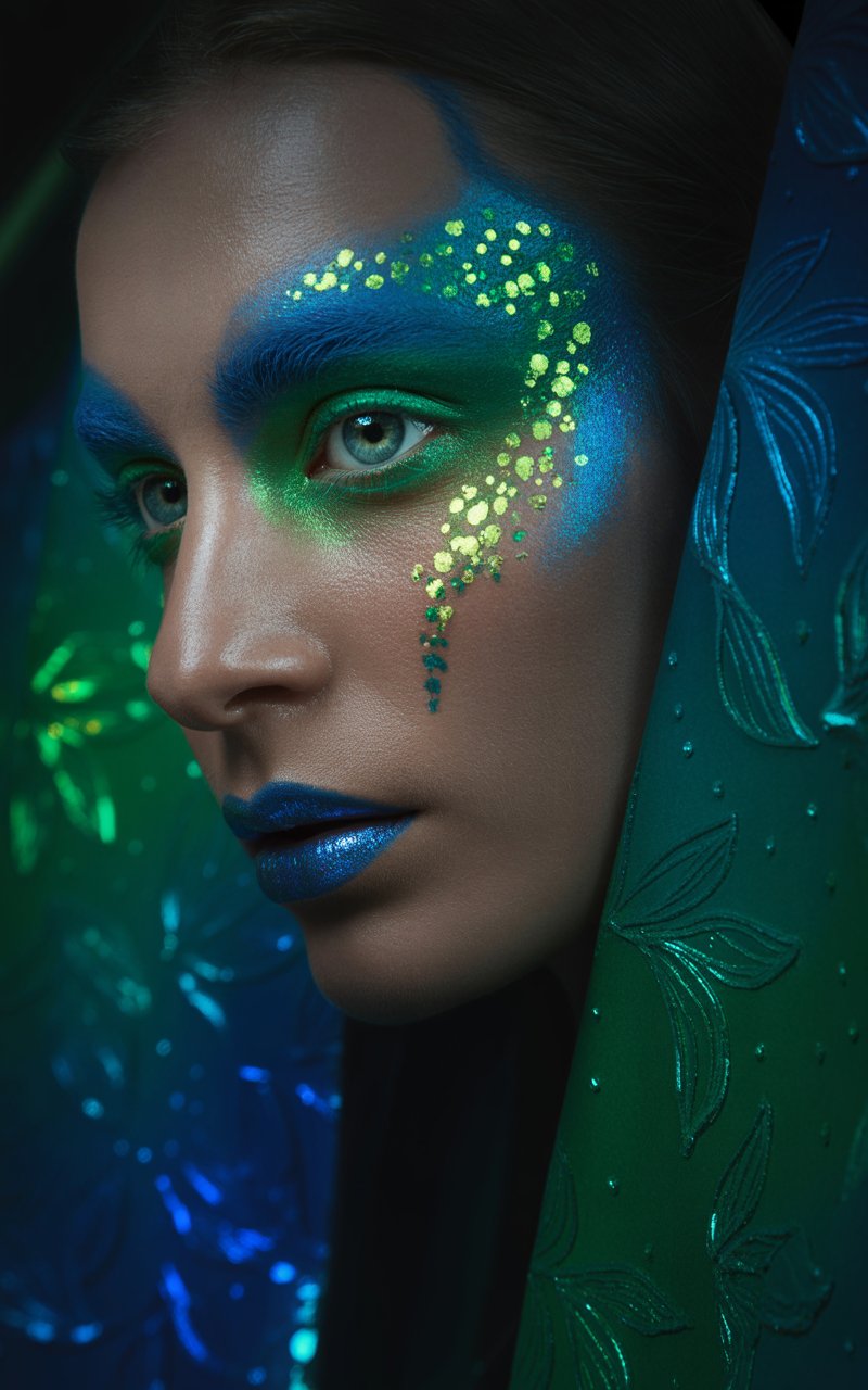 Viral Blue Glam ✨: Lips, Eyes & Headwrap Magic