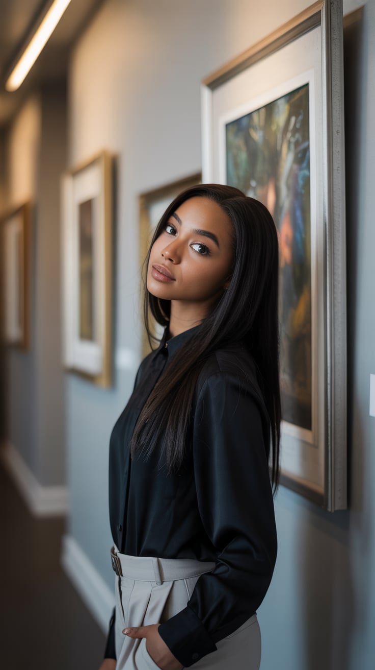 Chic Fall Style: Dress Pants & Silk Business Shirt