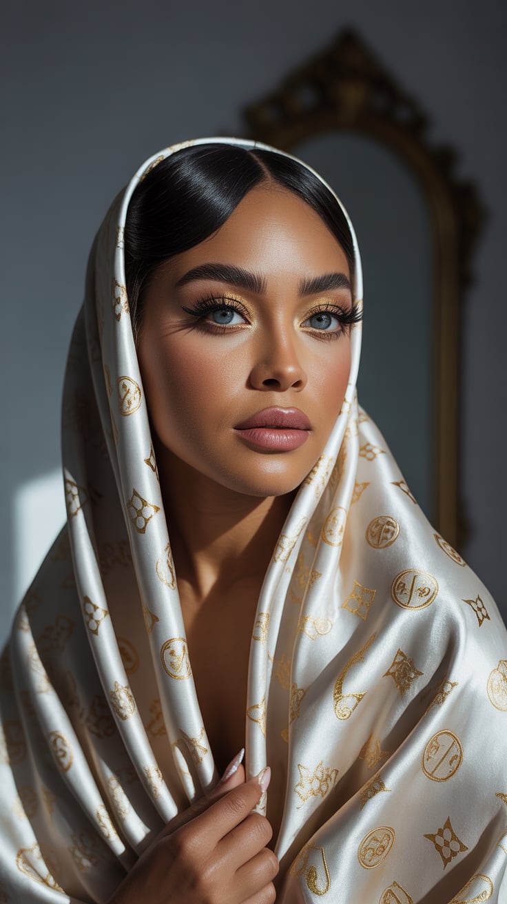 Effortless Glow ✨: Glossy Lips, Light Makeup & Chic Headwrap