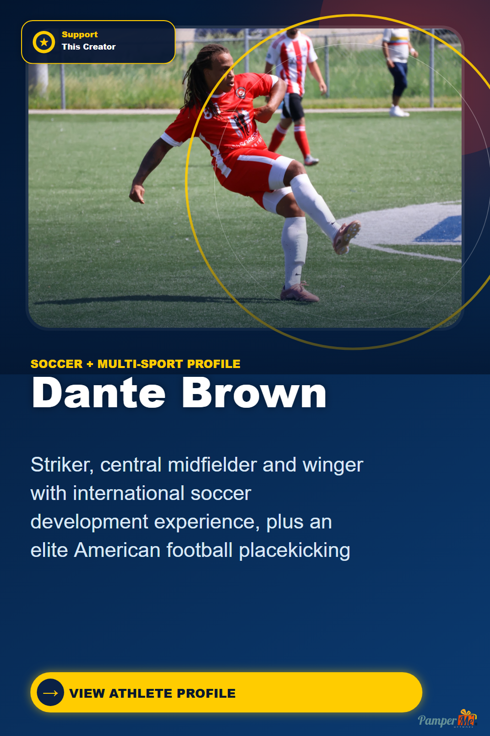 Pinterest design for Dante Brown — Soccer + Multi-Sport Profile