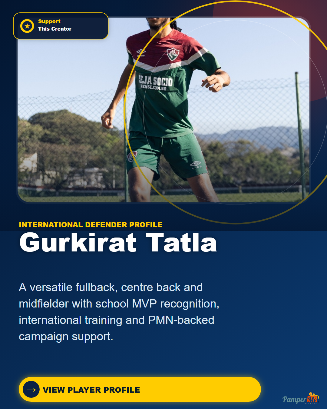 WhatsApp design for Gurkirat Tatla — International Defender Profile