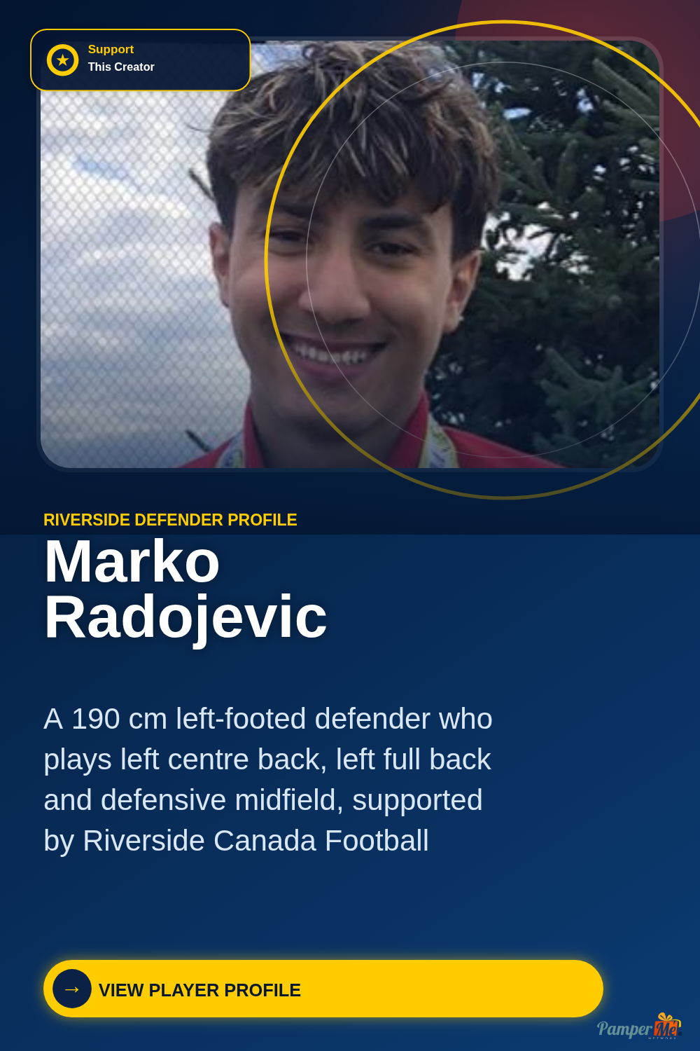 Pinterest design for Marko Radojevic — Riverside Player Profile