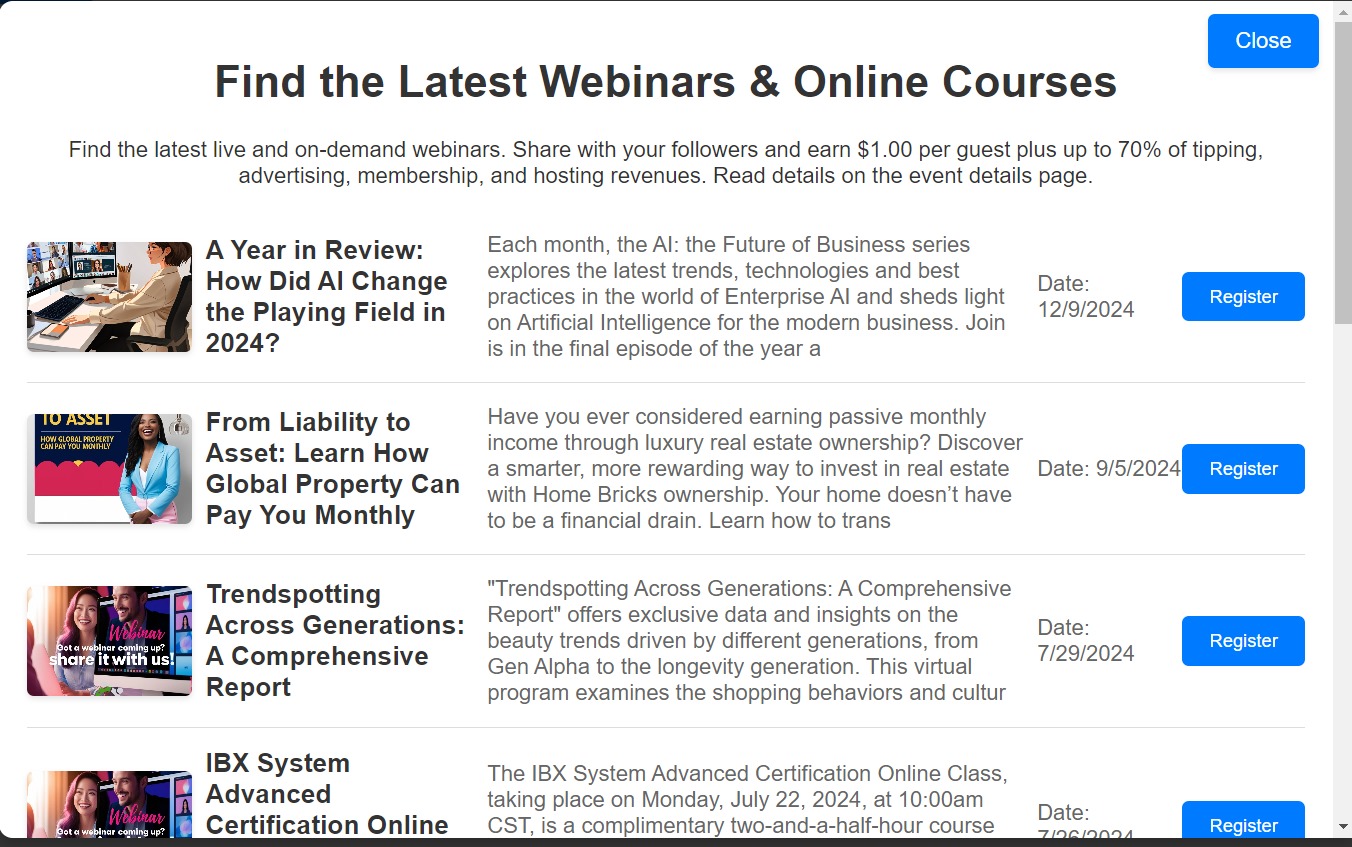 Find Webinars