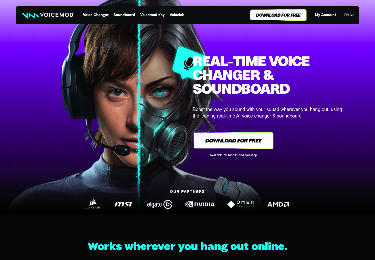 VoiceMod AI website screenshot