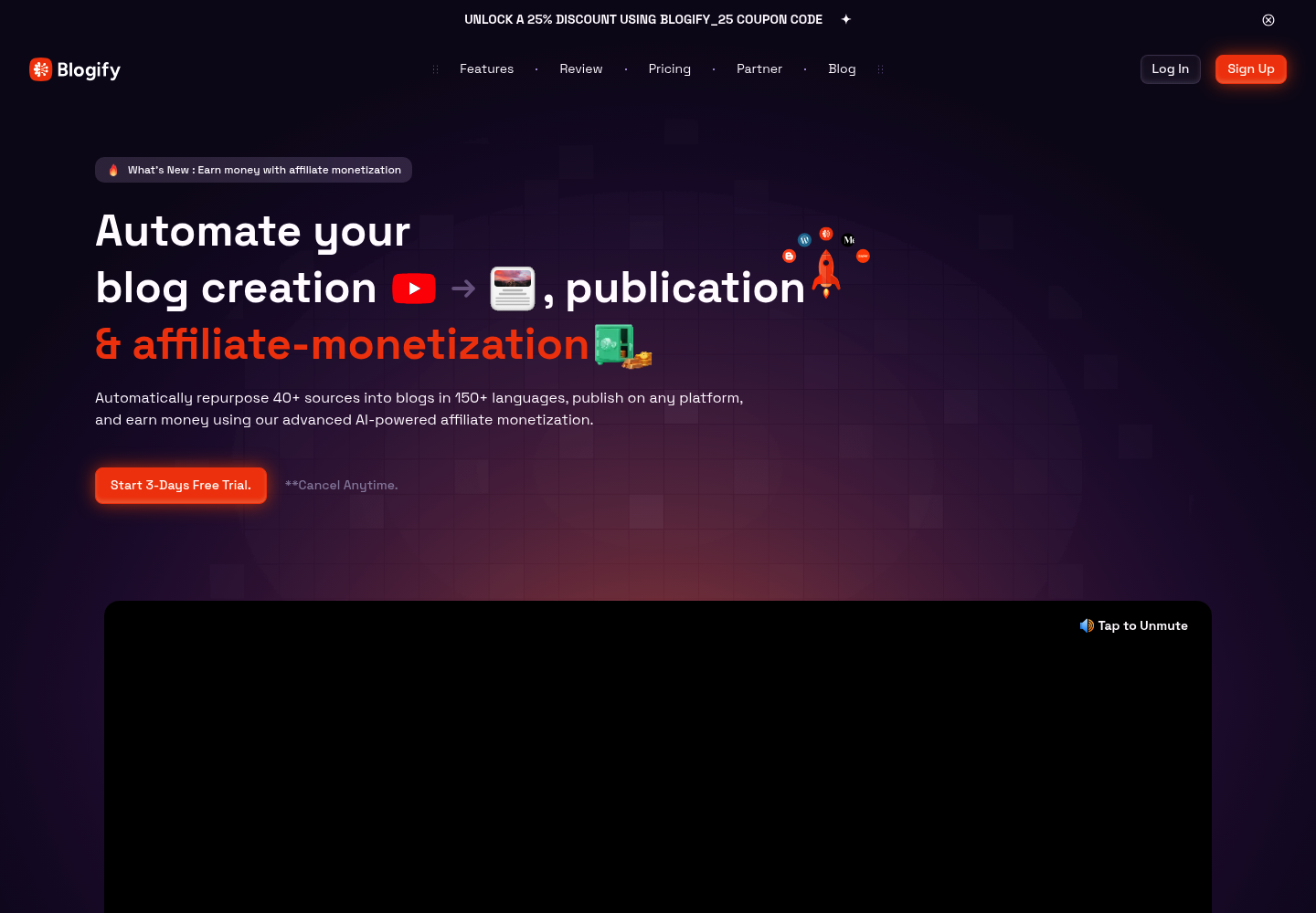 Blogify website screenshot
