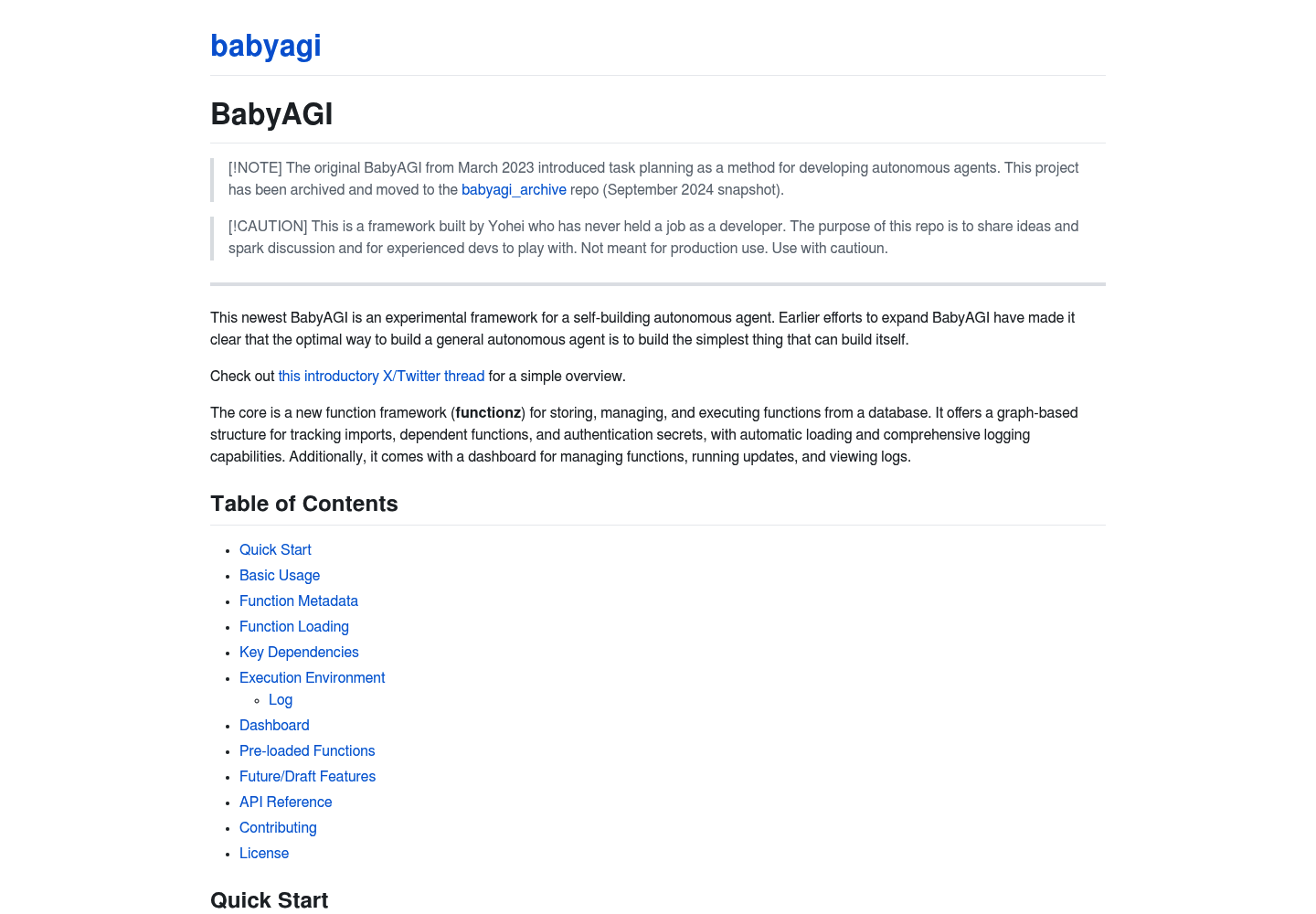 BabyAGI website screenshot