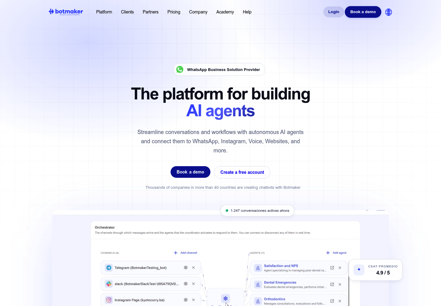 Botmaker AI website screenshot