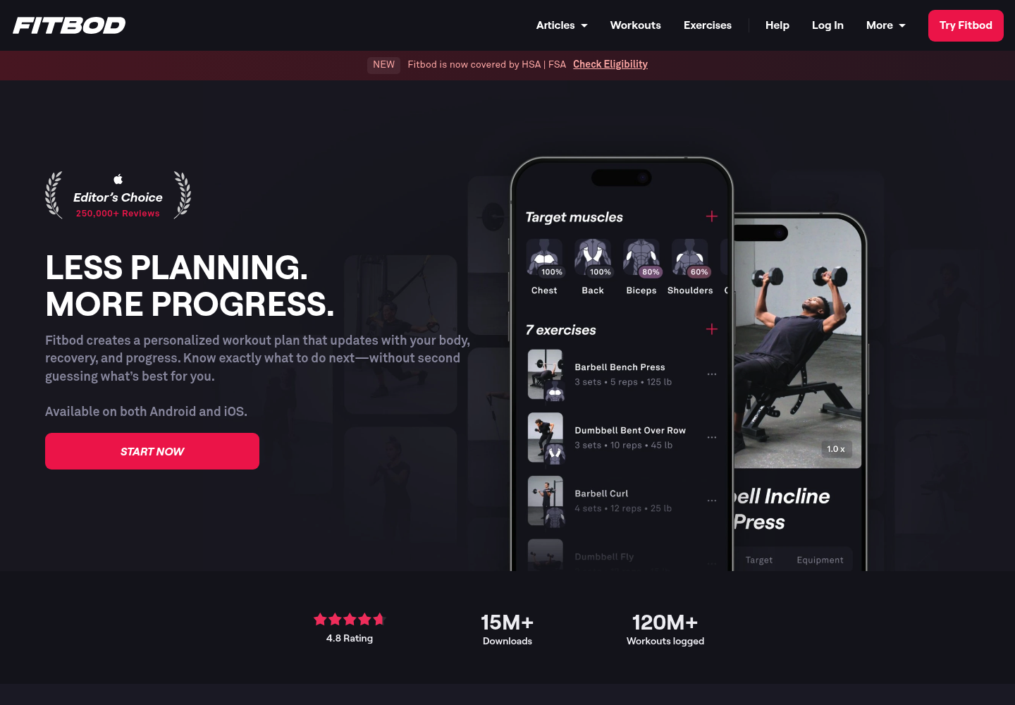 Fitbod website screenshot