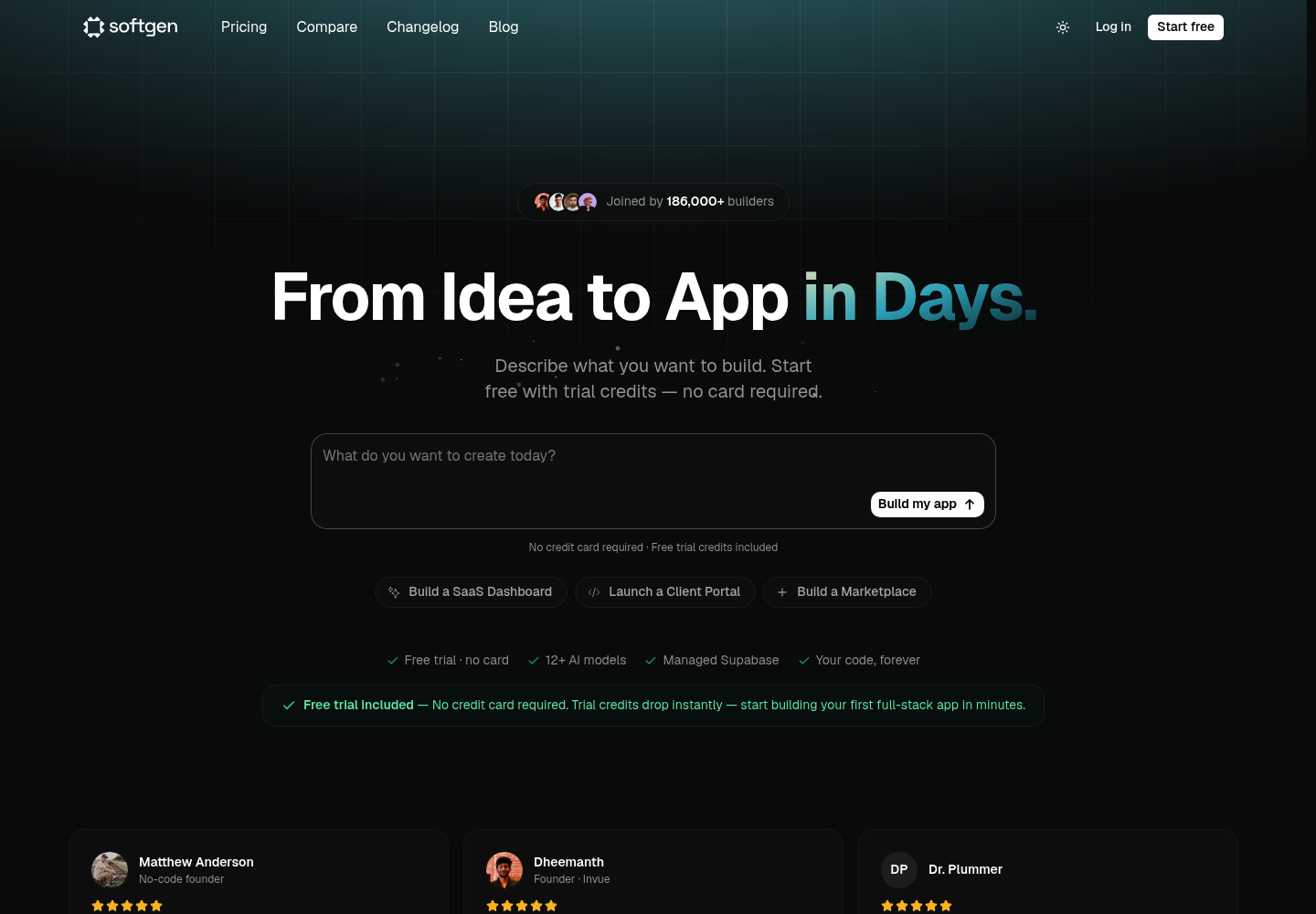 Softgen AI website screenshot