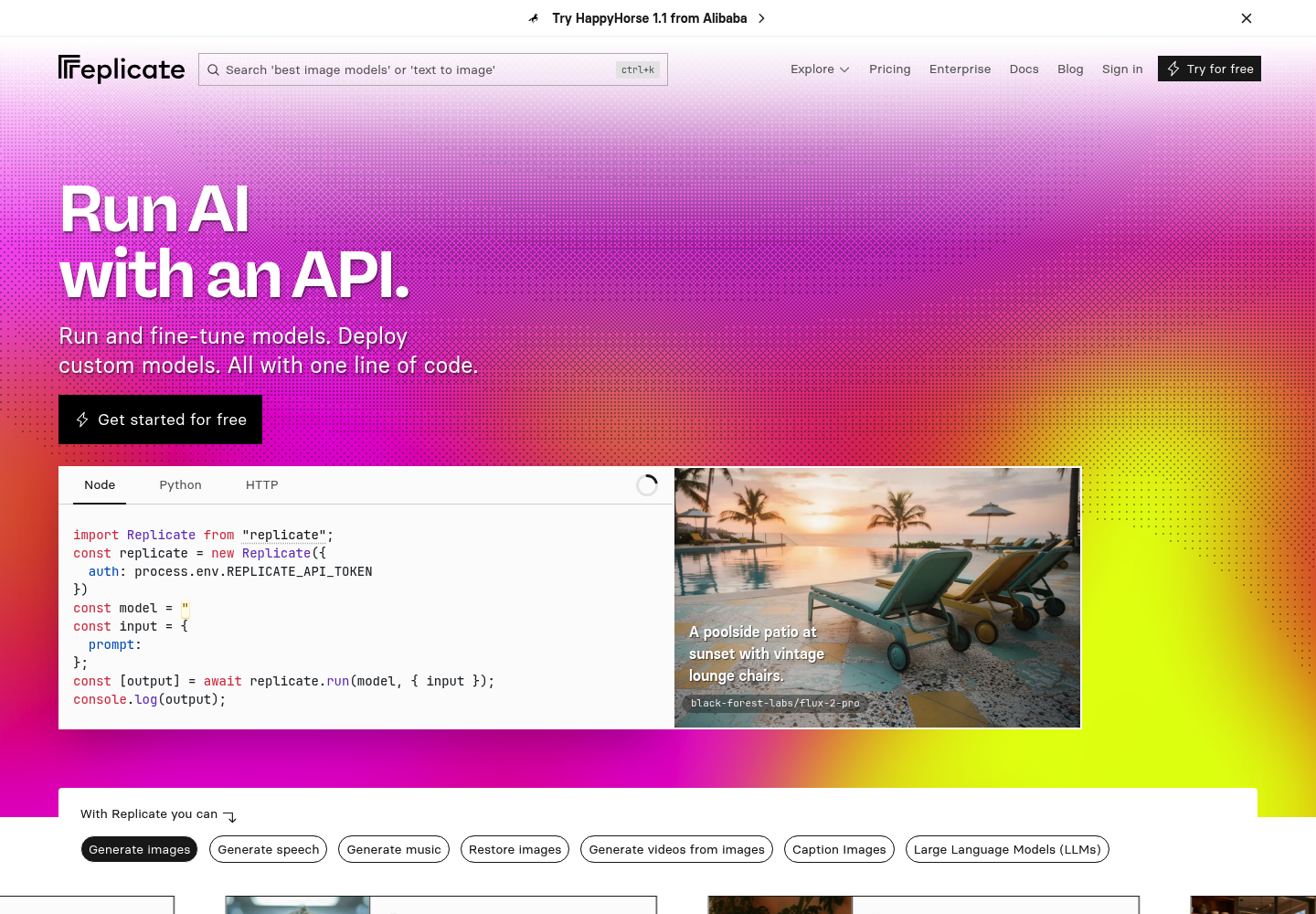 Replicate AI website screenshot