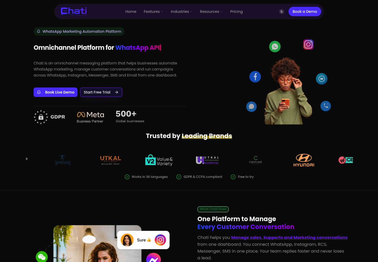 Chati website screenshot