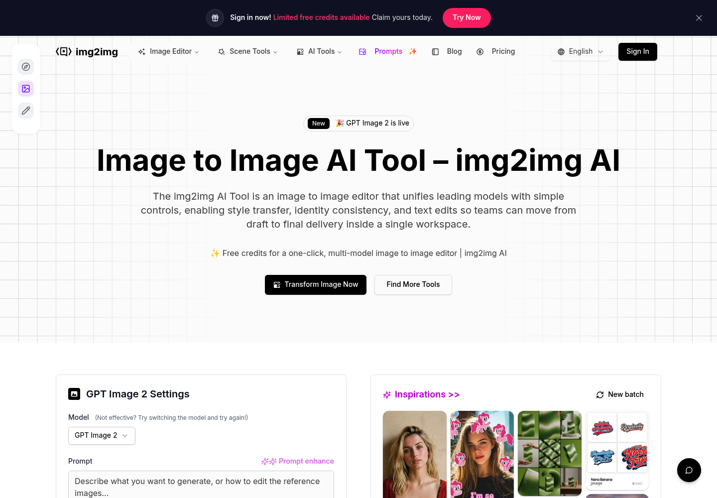 img2img AI website screenshot