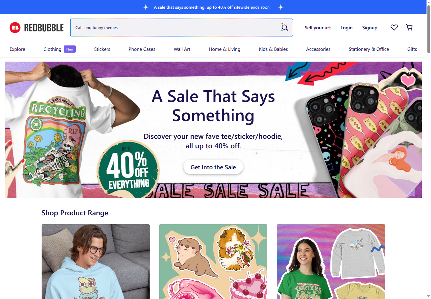 Redbubble website screenshot