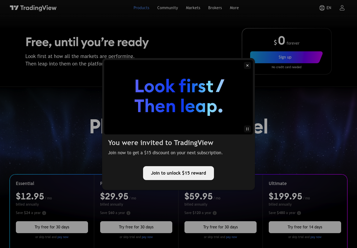 TradingView  website screenshot