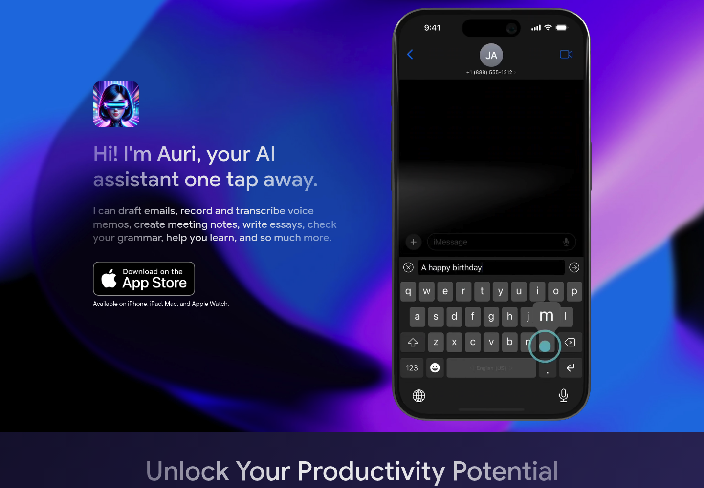 Auri AI website screenshot