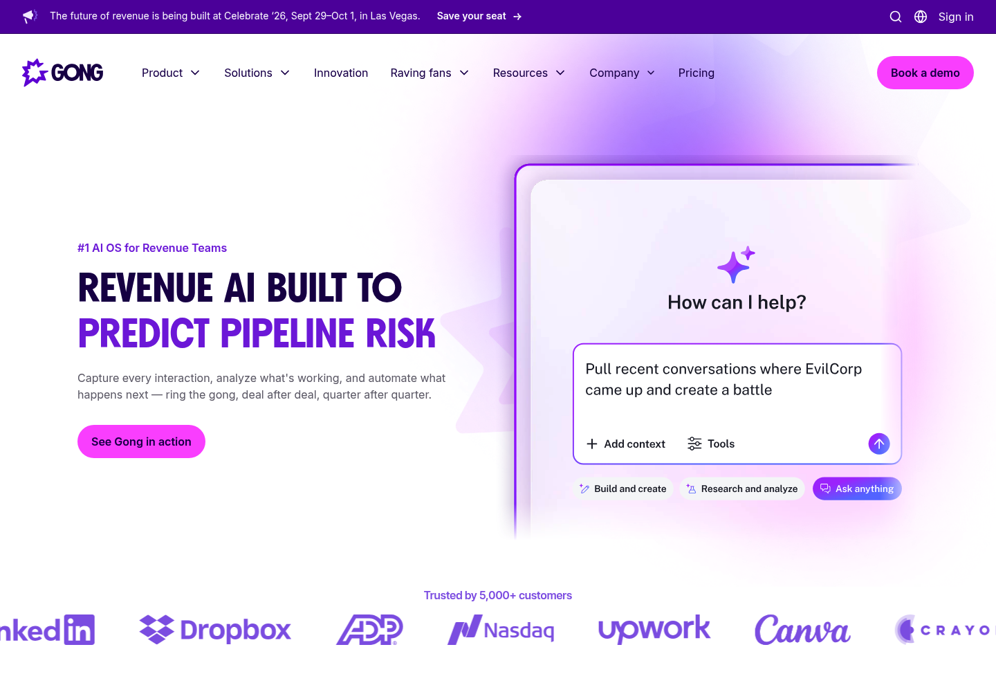 Gong AI website screenshot