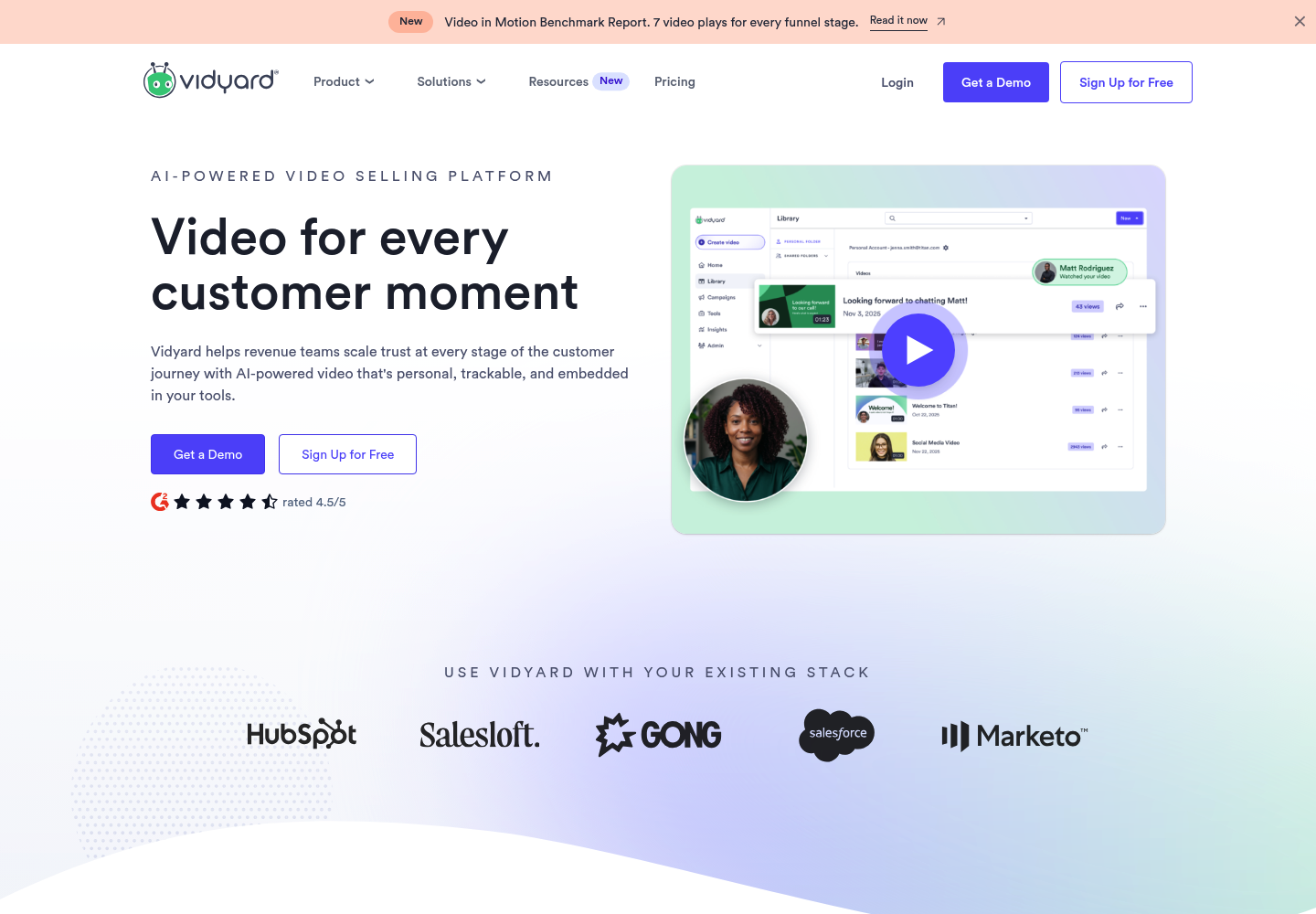 Vidyard AI website screenshot