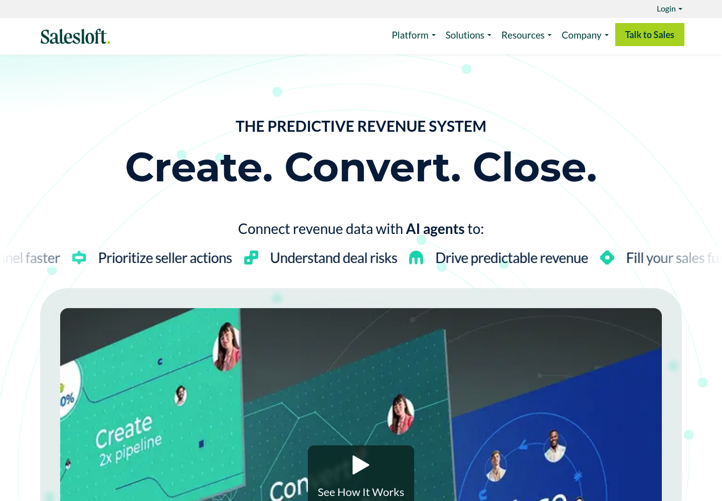 SalesLoft AI website screenshot