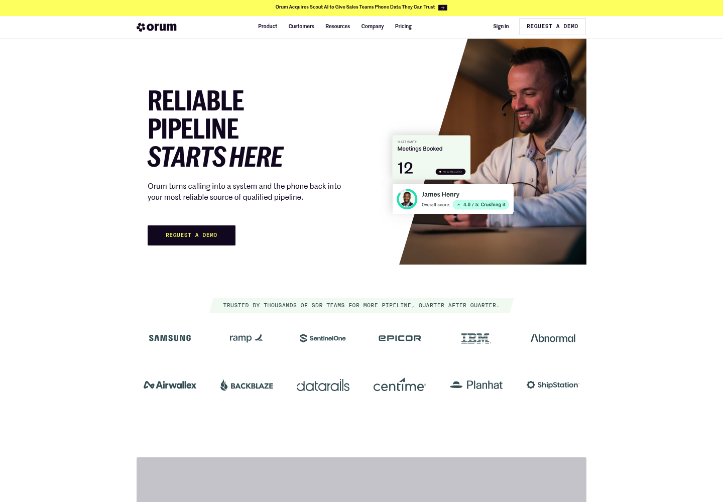 Orum AI website screenshot