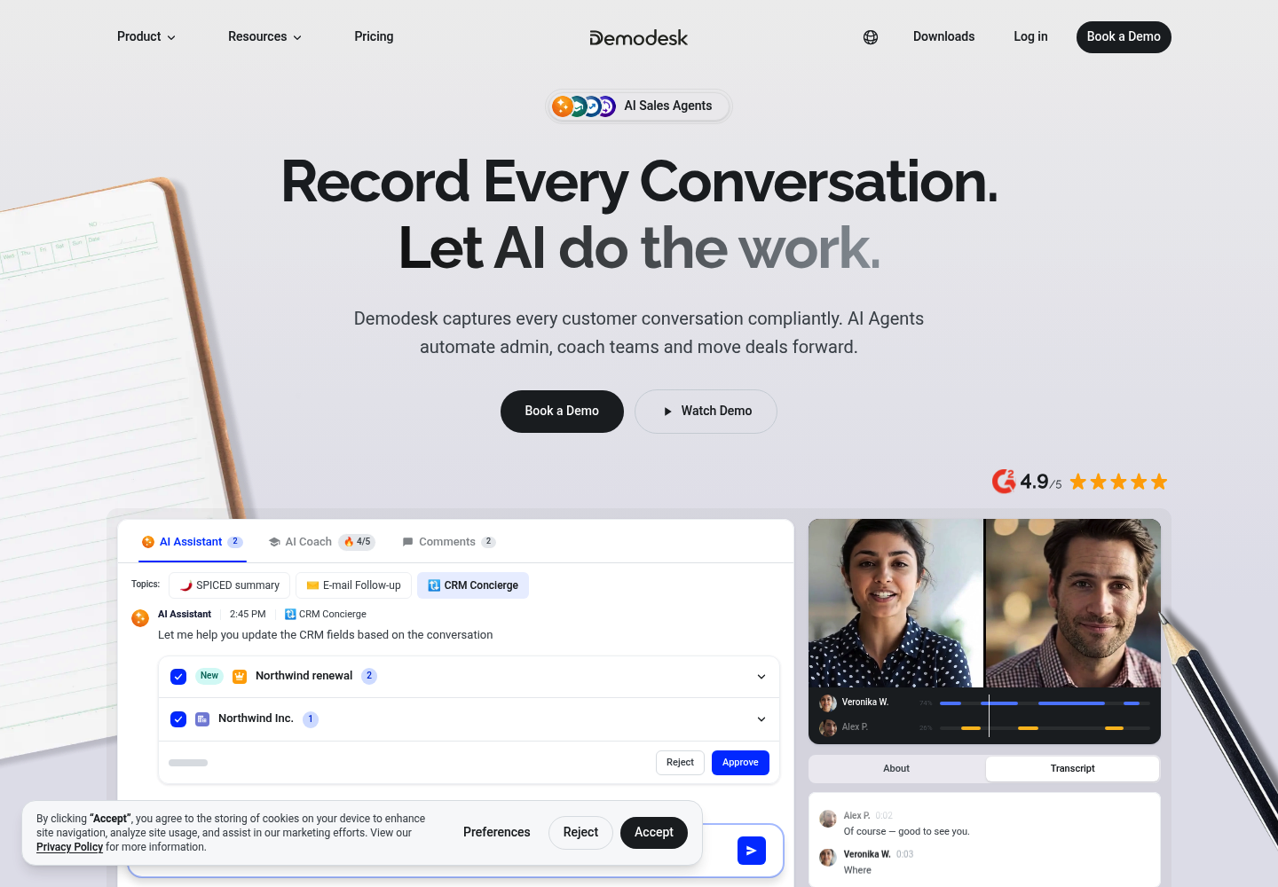 DemoDesk AI website screenshot