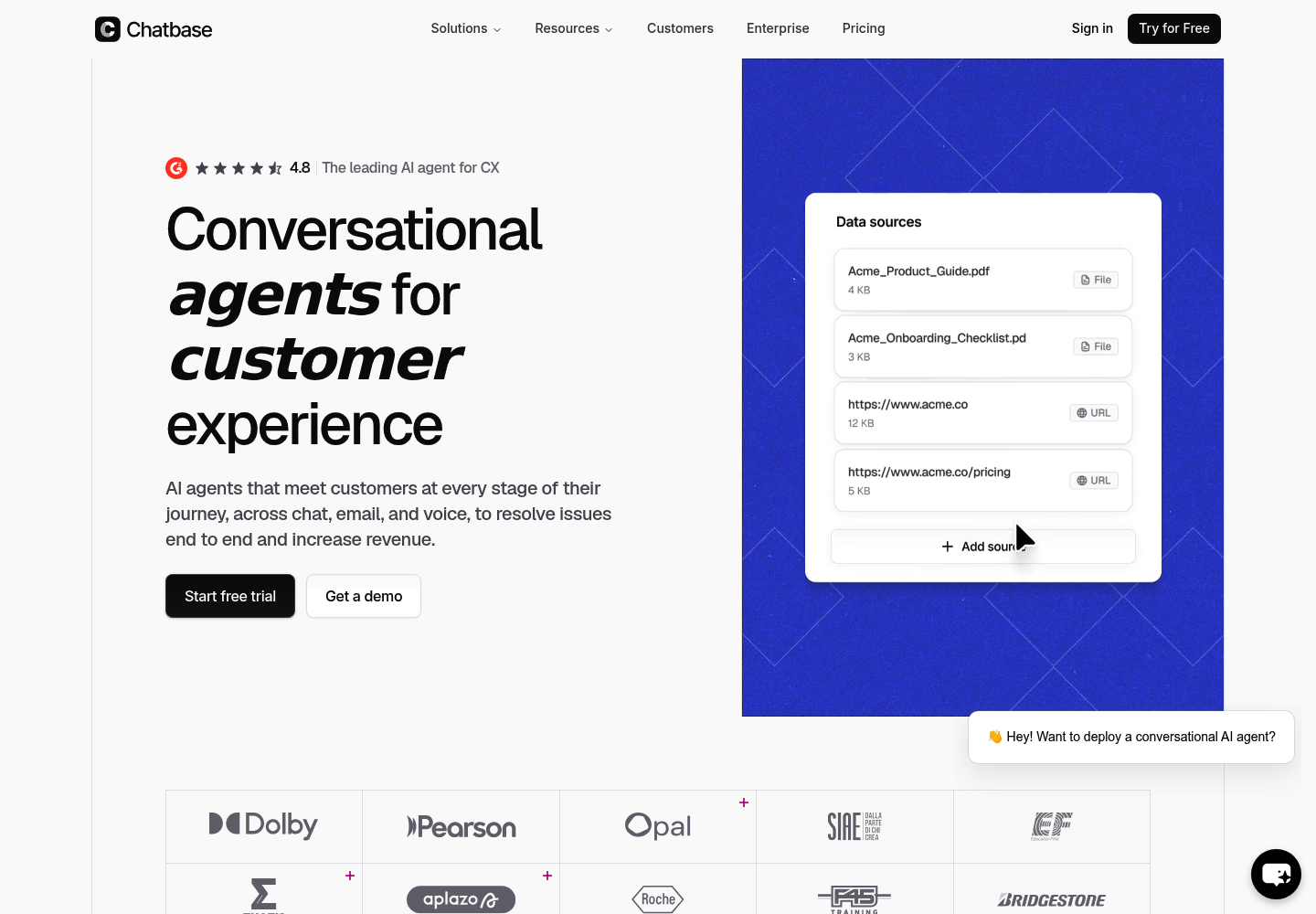 ChatBase AI website screenshot