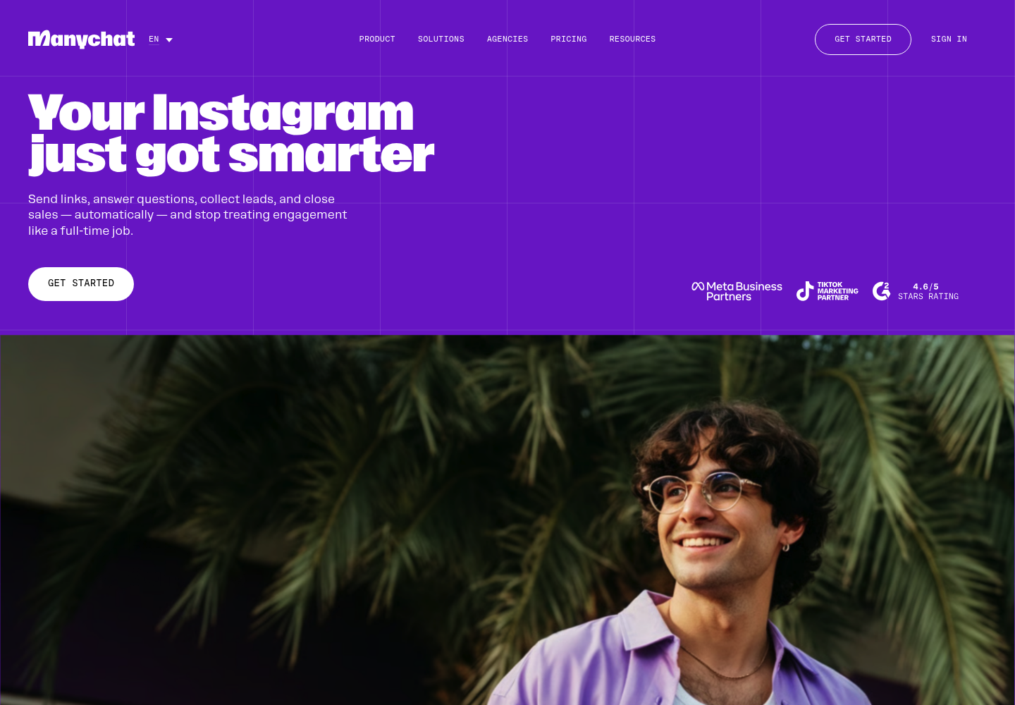 Manychat AI website screenshot