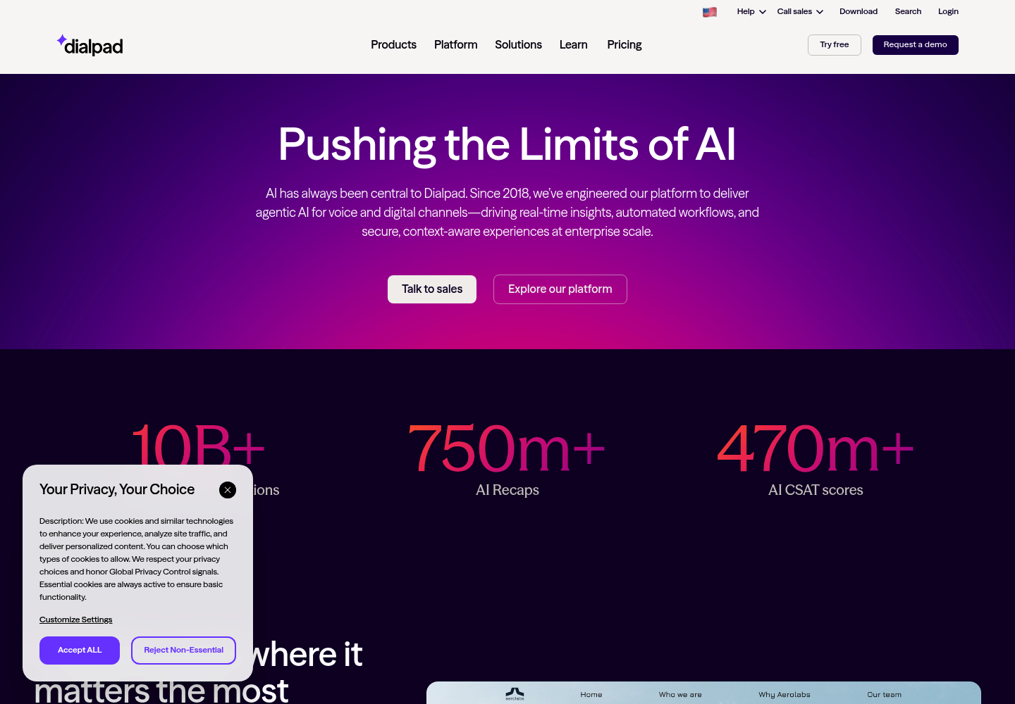 Dialpad AI  website screenshot