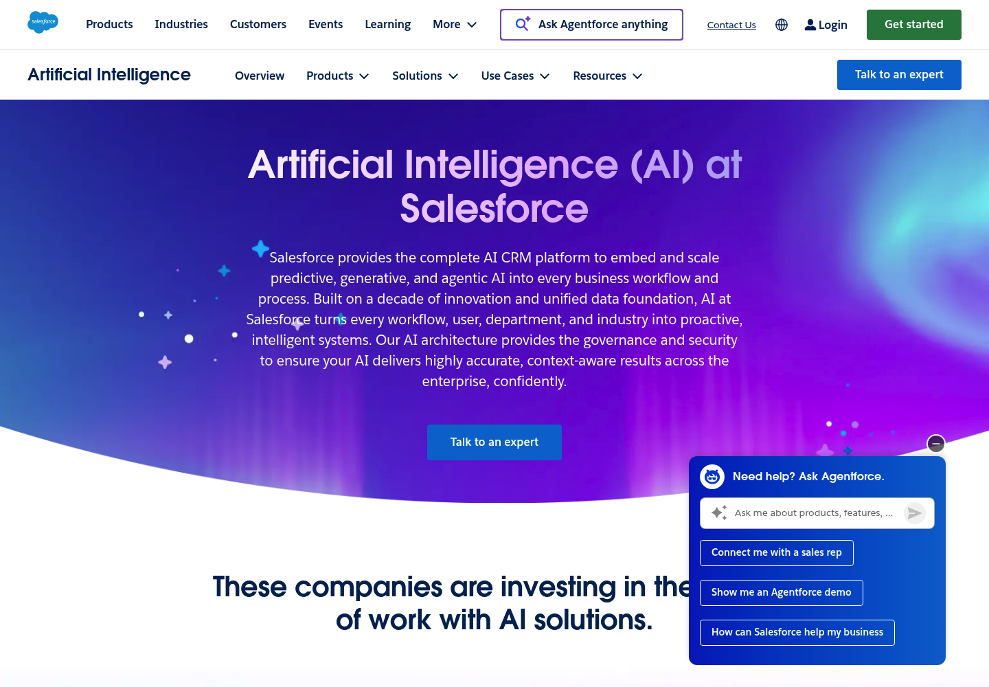 Salesforce AI  website screenshot