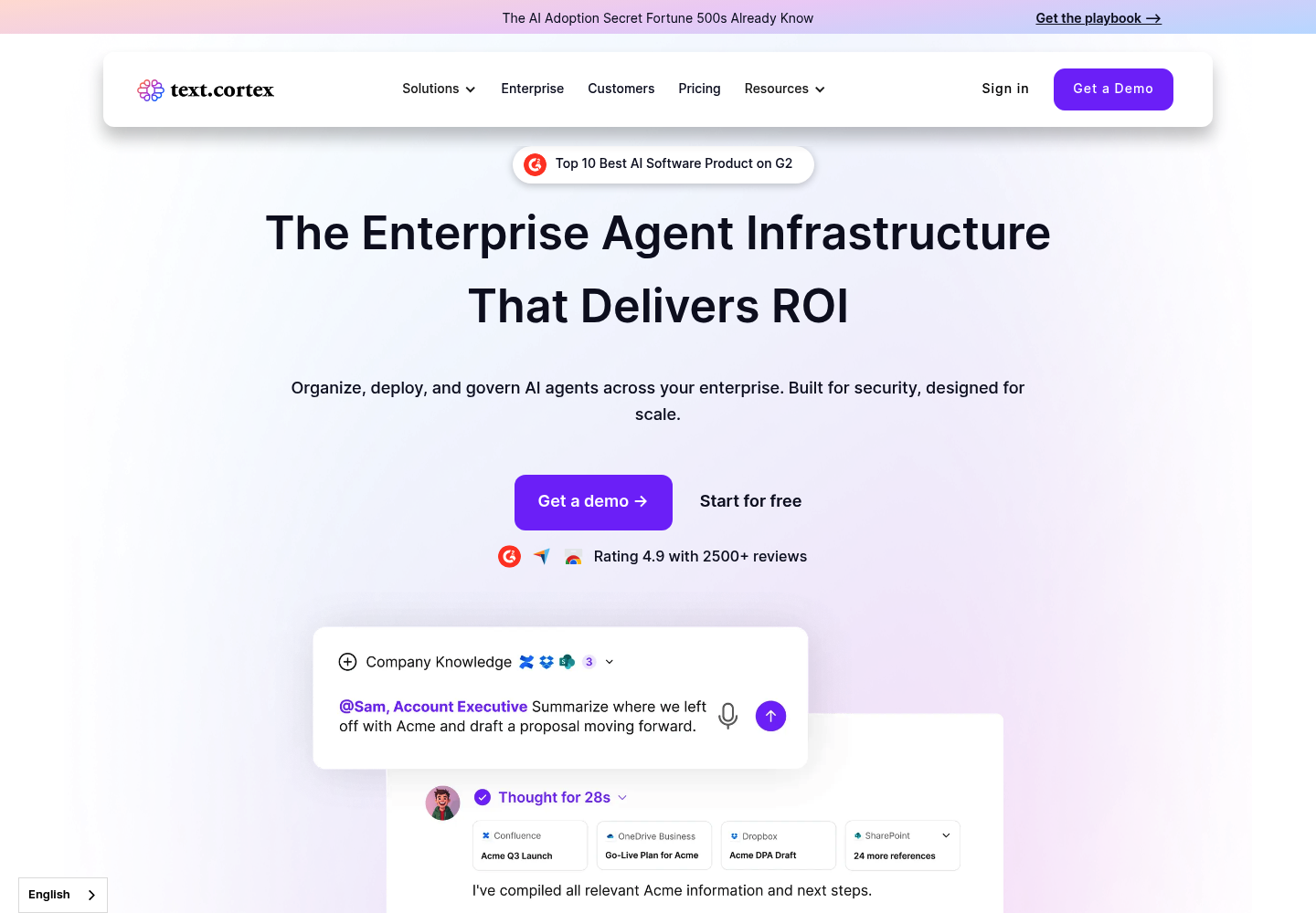 TextCortex AI website screenshot