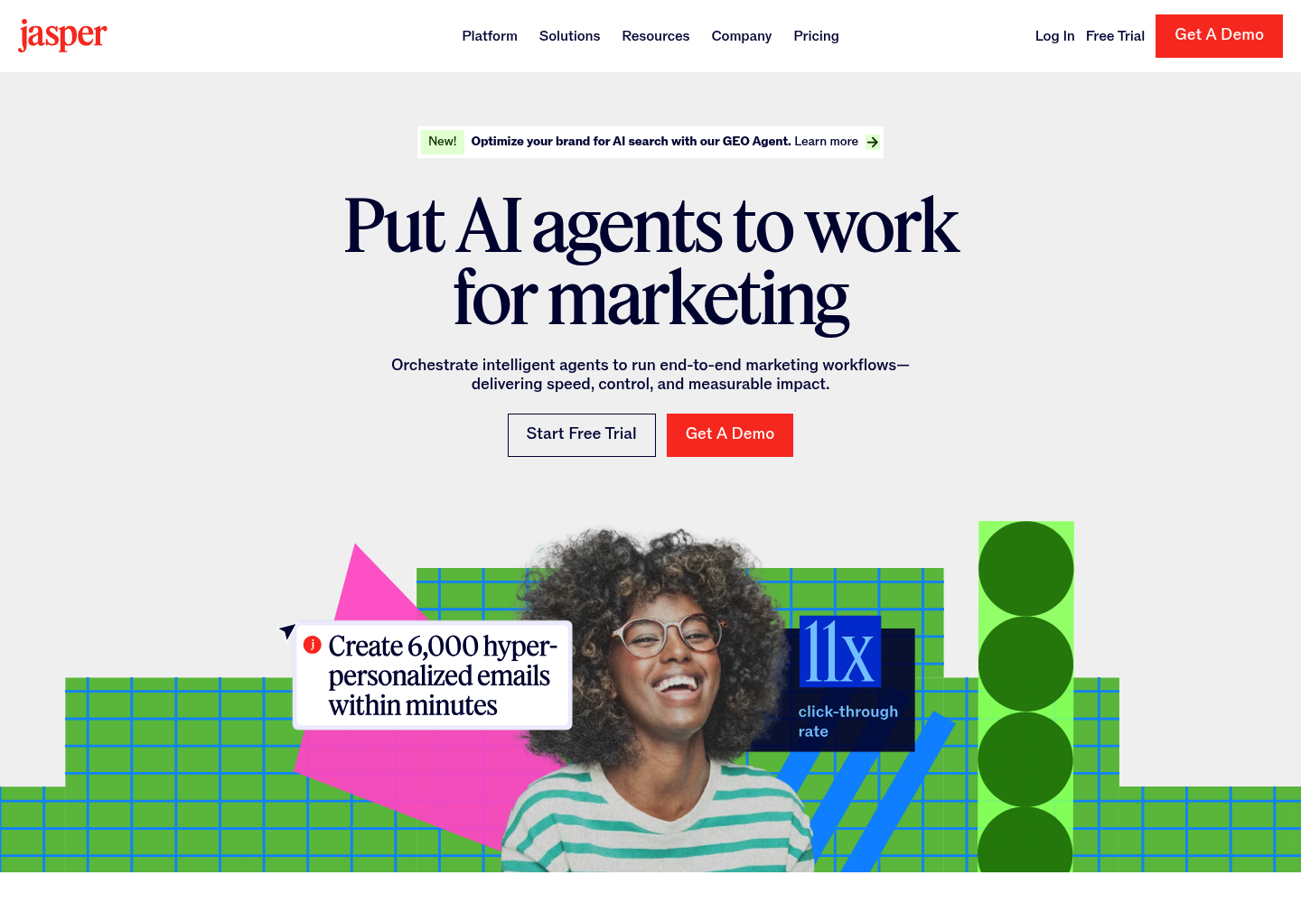 Jasper AI website screenshot