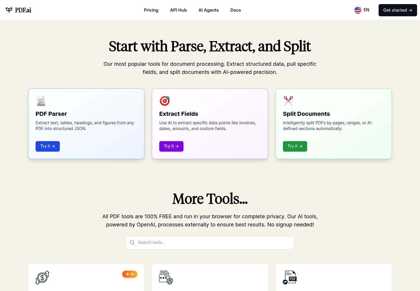 PDF AI website screenshot