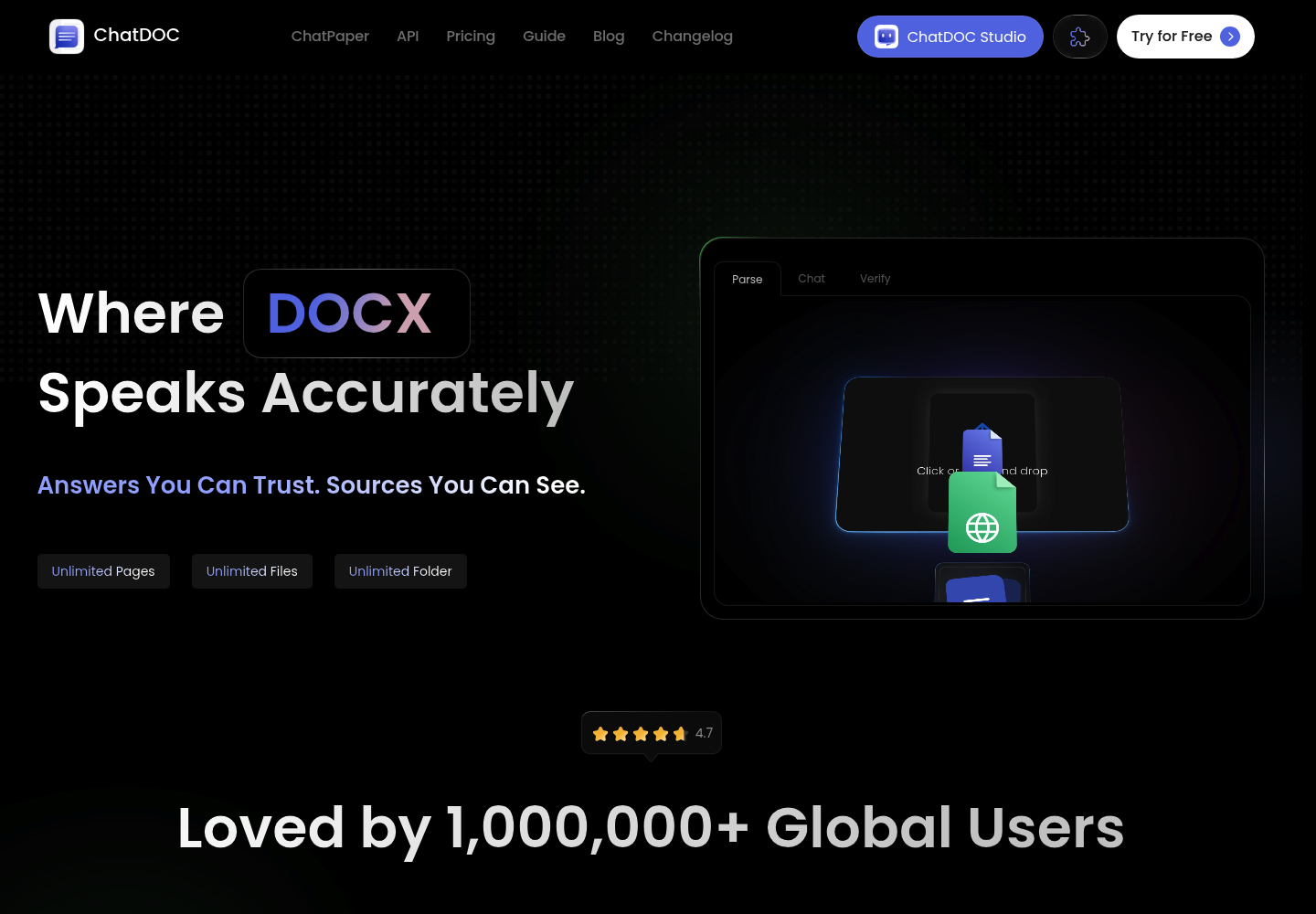 ChatDoc AI website screenshot