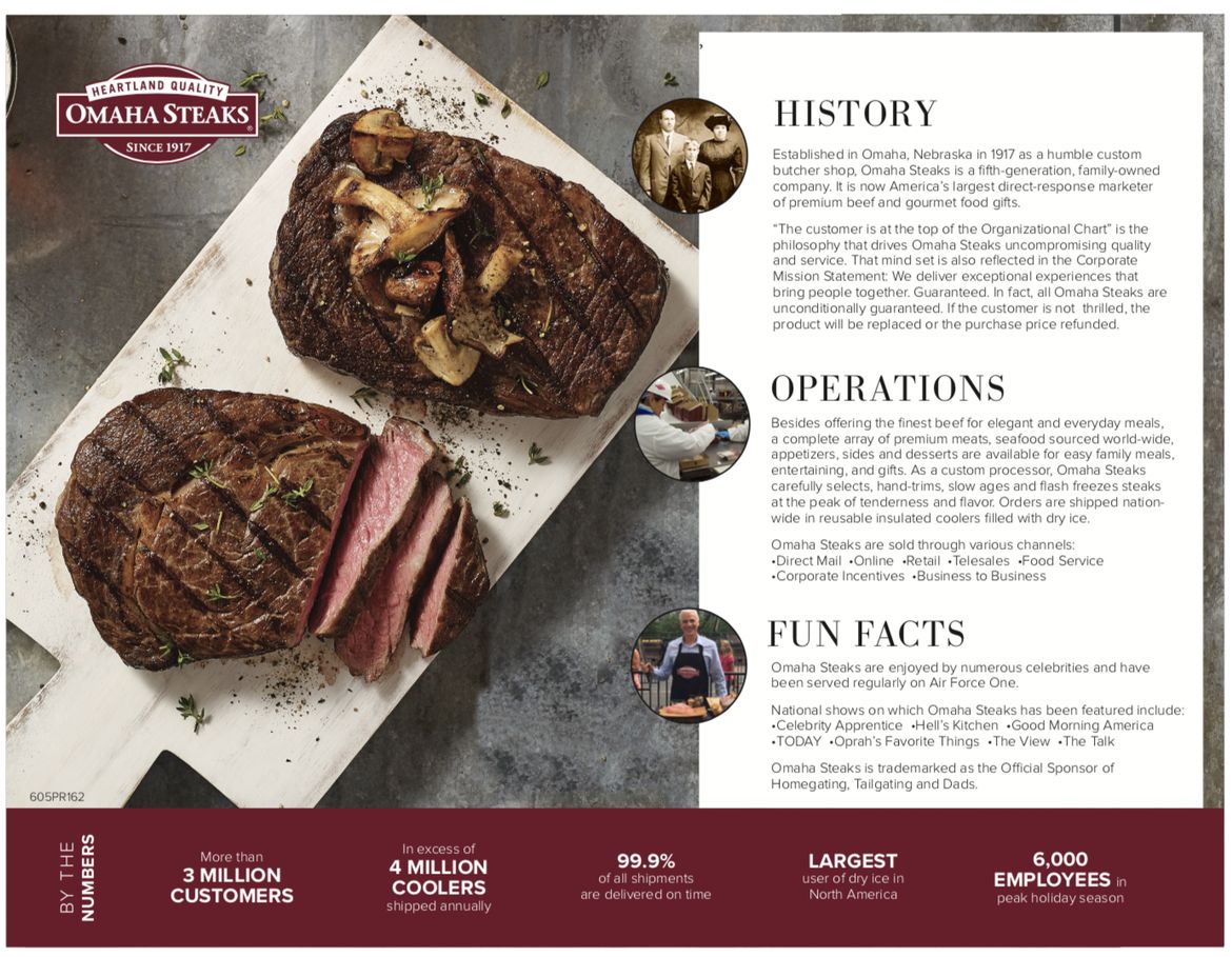 omaha steaks fact sheet