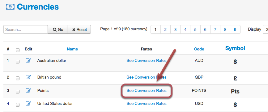 points conversion