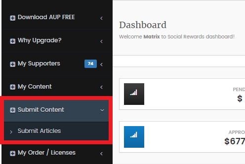 submit dashboard