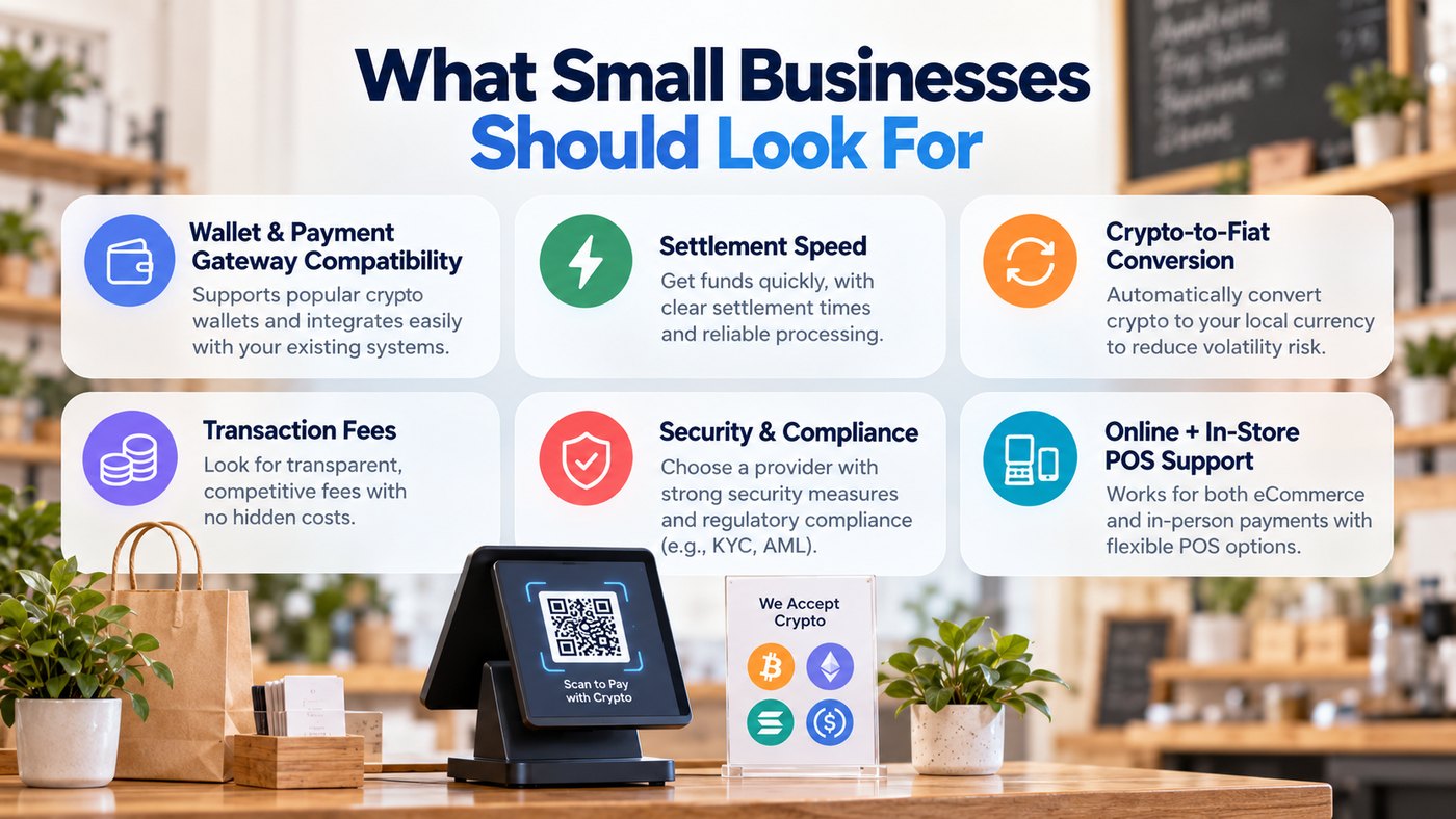 What small businesses should look for in a crypto payment solution