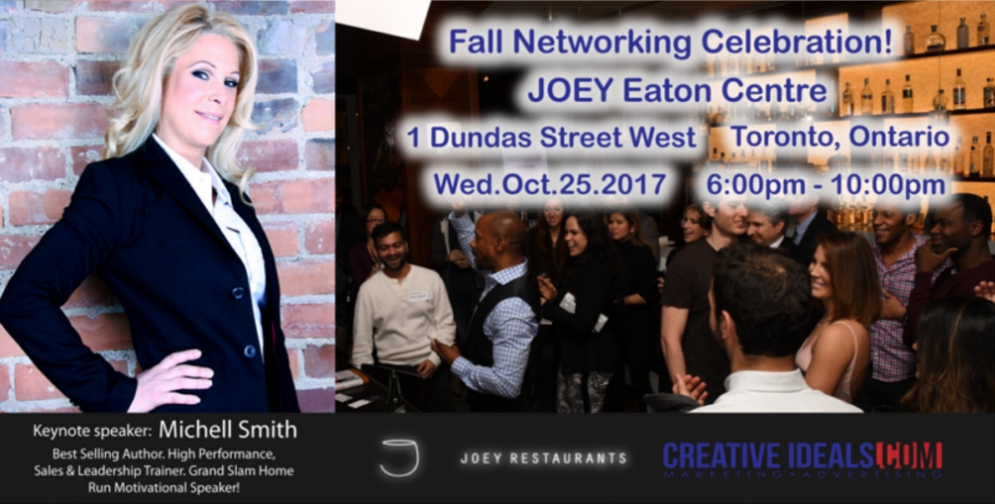 Fall #Networking Celebration at @JOEYRestaurants Eaton Centre! - Featuring Michell Smith #author @matrixthinker #foodies