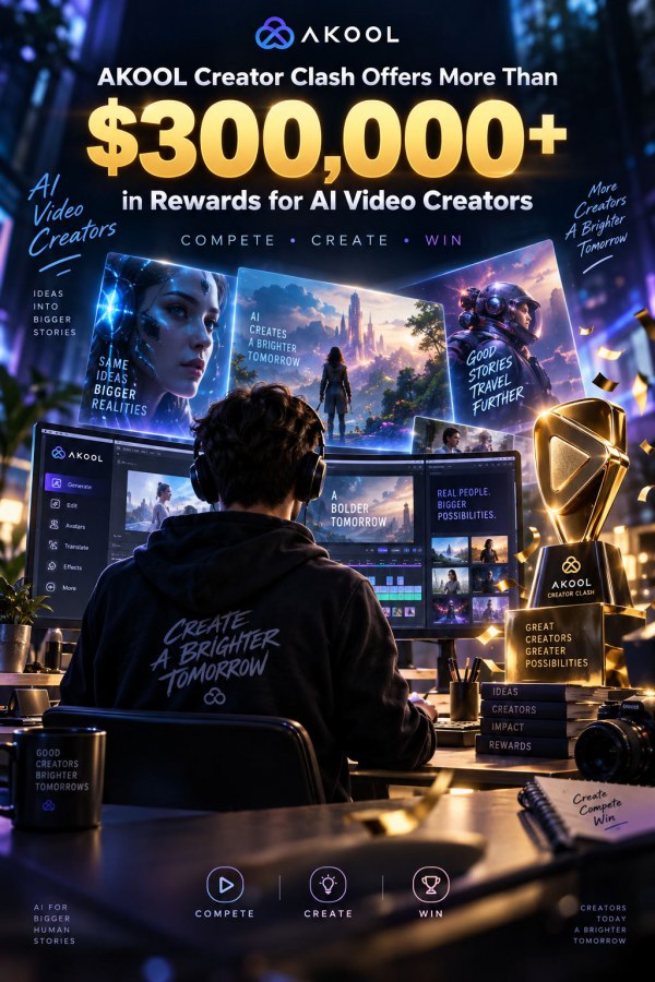 AKOOL Creator Clash Offers More Than $300,000 in Rewards for AI Video Creators