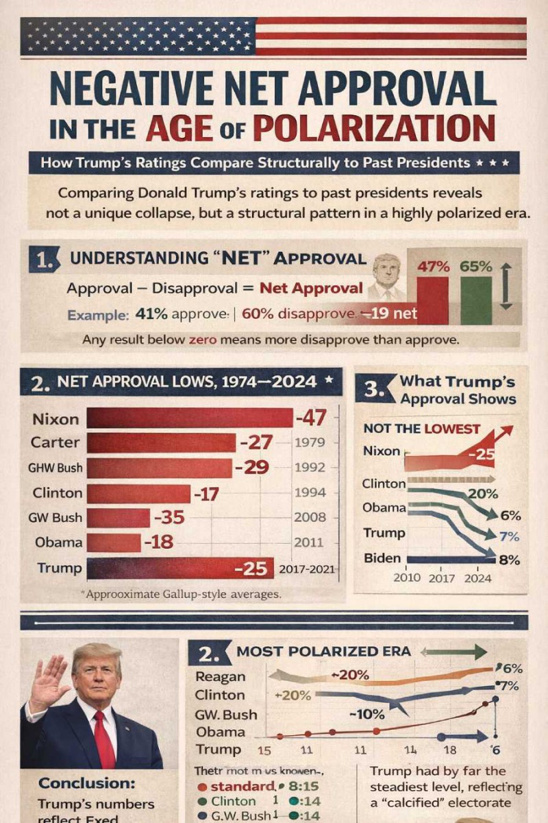 Negative Net Approval in the Age of Polarization: How Trump’s Ratings Compare Structurally to Past Presidents