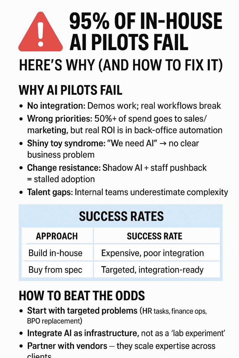 Why Almost All In House AI Pilots Fail—And How To Fix It